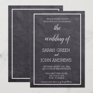 Simple Chalkboard Calligraphy Wedding Invitation