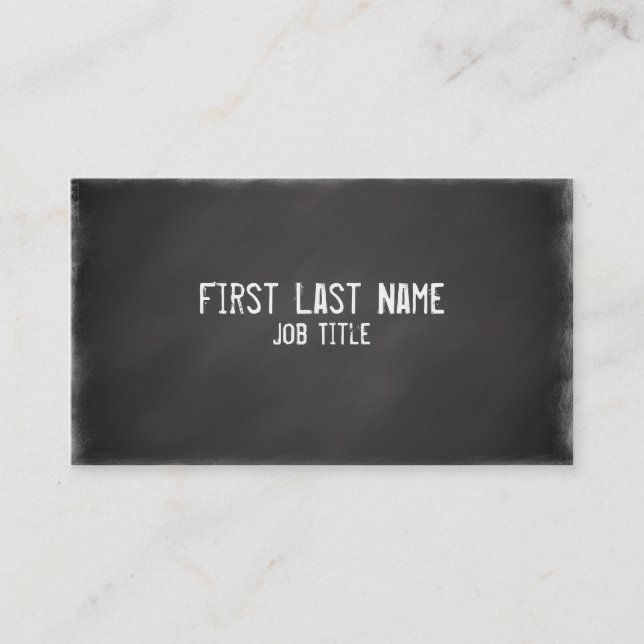 Simple chalkboard custom business cards (Front)