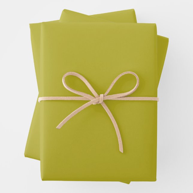 Simple Chartreuse Green Solid Plain Colour Wrapping Paper Sheet (In situ)