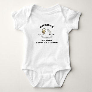 Simple Cheers Dad & Me Minimalist Fathers Day Baby Bodysuit