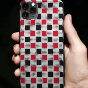 Simple Chequerboard Red and black Buffalo plaid Case-Mate iPhone 14 Pro Case