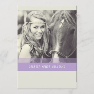 Simple Chevron Graduation Purple Invitation