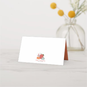 Simple Chic Autumn Pumpkins Thanksgiving Place Card
