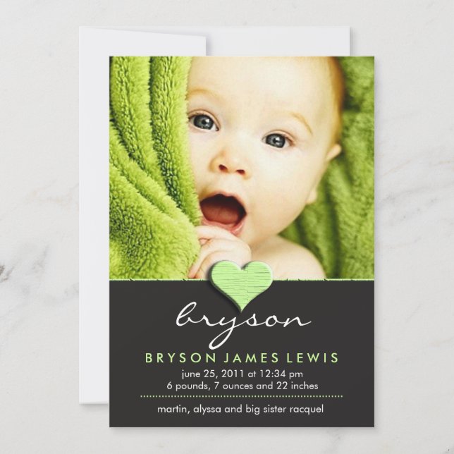 Simple Chic Baby Announcement (Front)