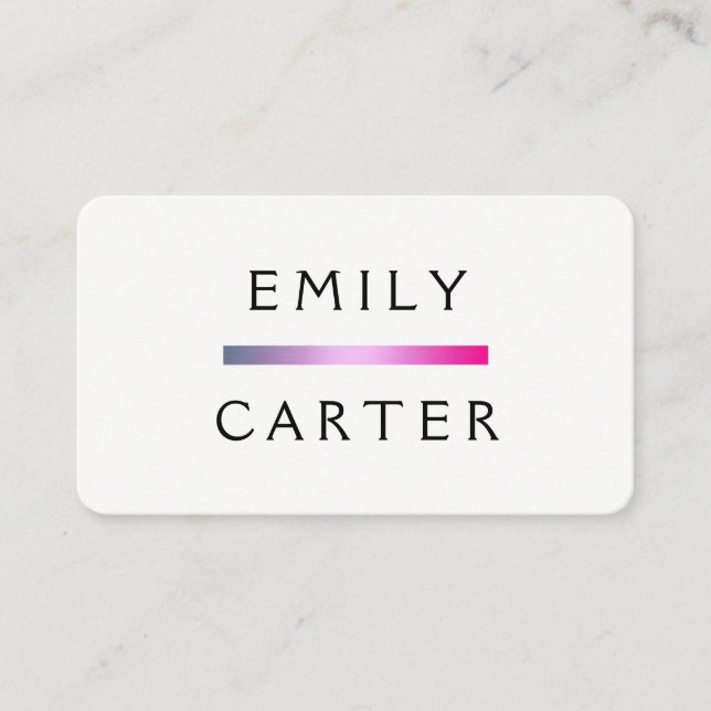 Simple Chic Bar Accent Business Card (Front)