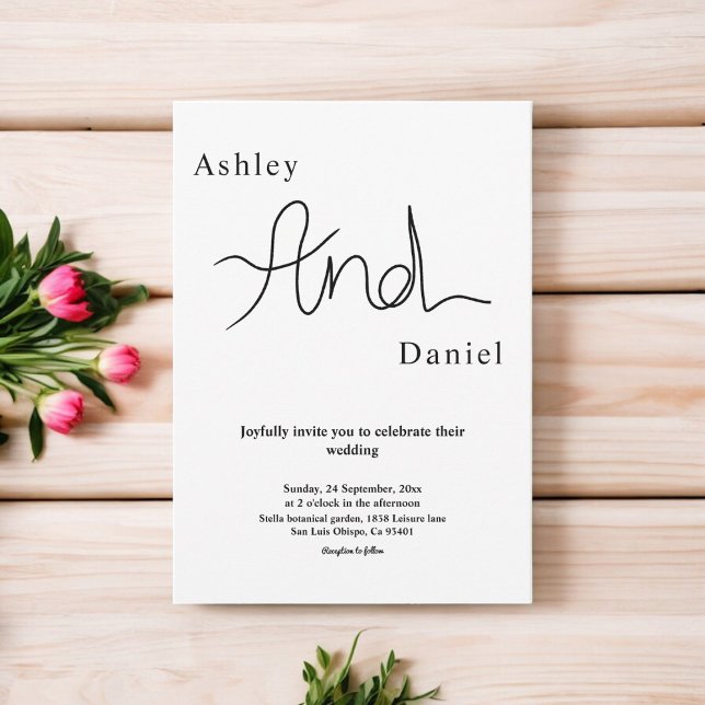 Simple Chic Black And White Elegant Wedding Invitation (Creator Uploaded)