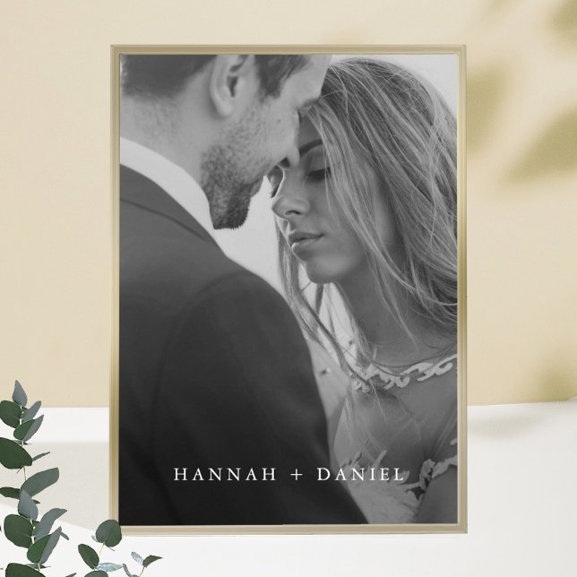 Simple Chic Black and White Photo Wedding Welcome Poster (Creator Uploaded)