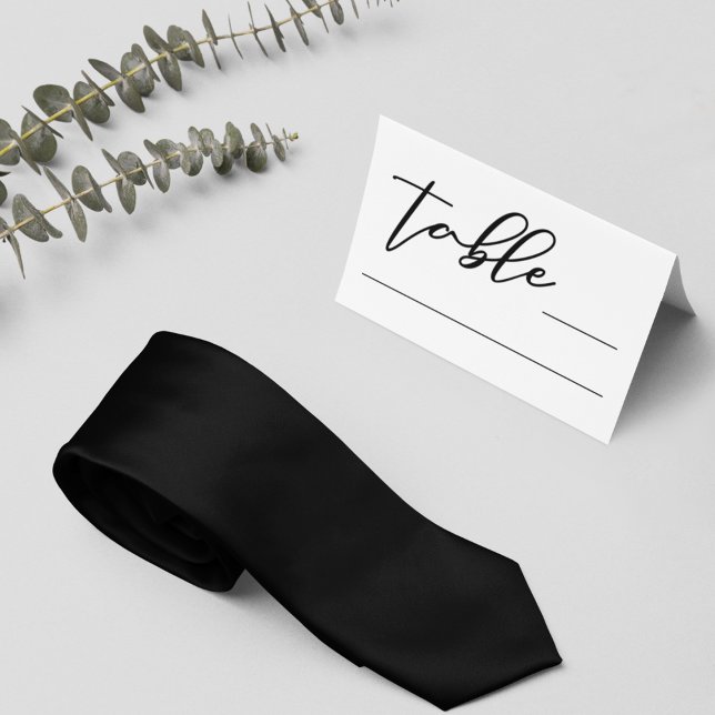 Simple Chic Black Typography Modern Formal Wedding Place Card (Creator Uploaded)