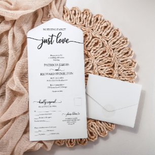 Simple Chic Bold Calligraphy Casual Wedding  All In One Invitation