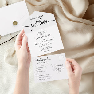 Simple Chic Bold Calligraphy Casual Wedding  All In One Invitation