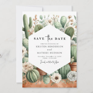 Simple Chic Cactus Wedding Save The Date