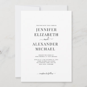 Simple Chic Calligraphy Wedding Invitation