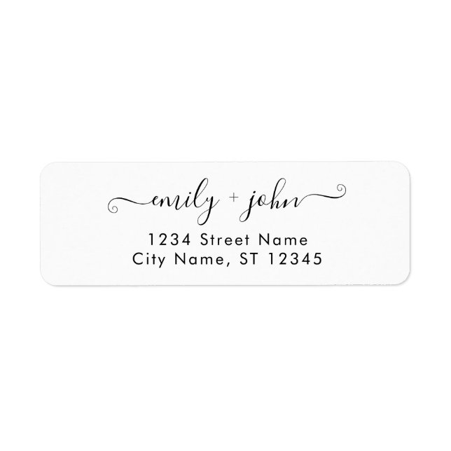 Simple Chic Calligraphy Wedding Return Address (Front)