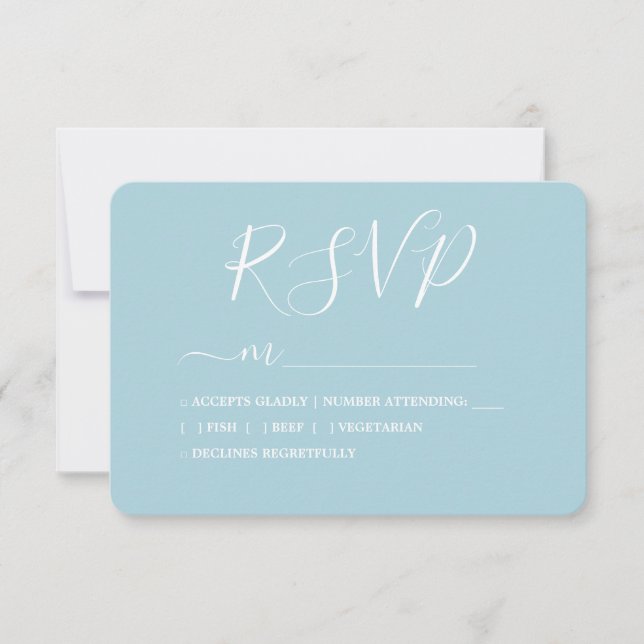 Simple Chic Calligraphy Wedding RSVP Card (Front)