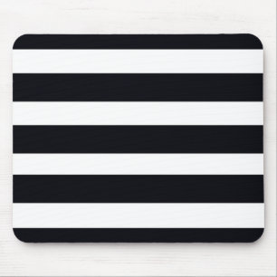 Simple Chic Classic Black And White Striped Cool  Mouse Mat