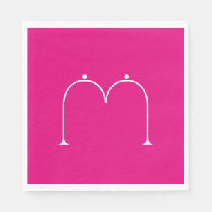 Simple Chic Custom Monogrammed Paper Napkins Pink