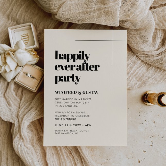 Simple chic & elegant Happily ever after party Invitation (Creator Uploaded)
