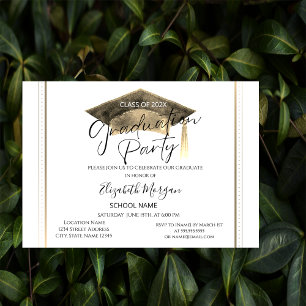 Simple Chic Frame Graduation Cap Graduation Invitation
