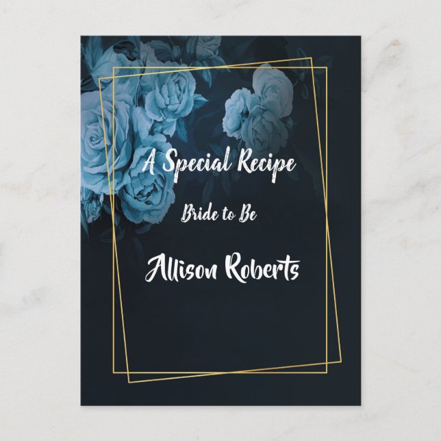 Simple Chic Gold Geometric Frame  Bridal Shower Postcard (Front)