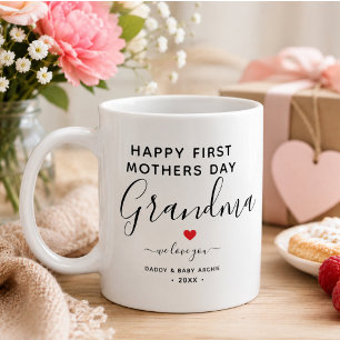Simple & Chic grandma Photo Collage Mug with Heart