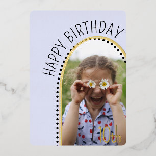Simple Chic Kids Birthday Arched Photo Polka Dot
