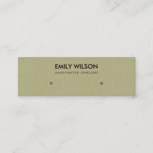 SIMPLE CHIC KRAFT RUSTIC STUD EARRING DISPLAY LOGO MINI BUSINESS CARD