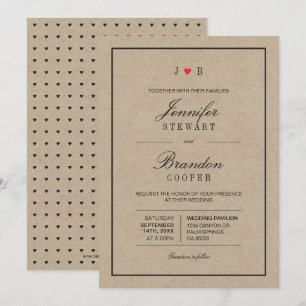Simple Chic Kraft Typography Wedding Invitation