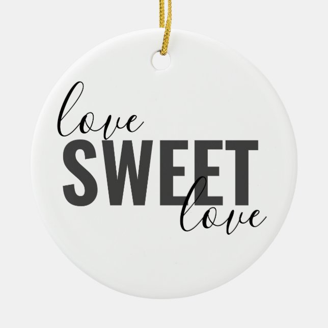 simple chic LOVE SWEET LOVE | Ceramic Tree Decoration (Front)