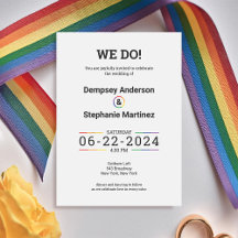 Simple & Chic LQBTQ Pride Wedding Invitation