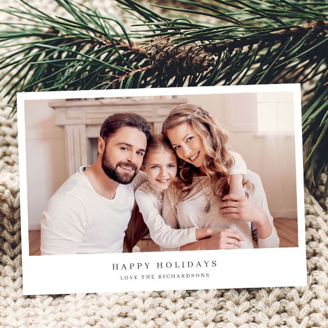 Simple Chic Minimalist Happy Holidays Photo (Creator Uploaded)