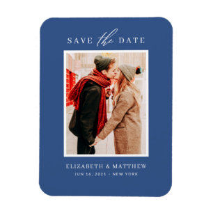 Simple Chic Minimalist Photo Wedding Magnet