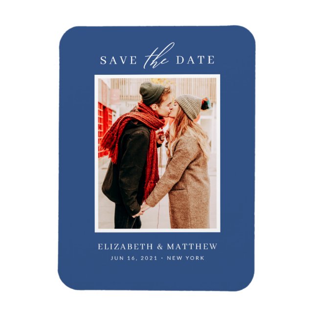 Simple Chic Minimalist Photo Wedding Magnet (Vertical)