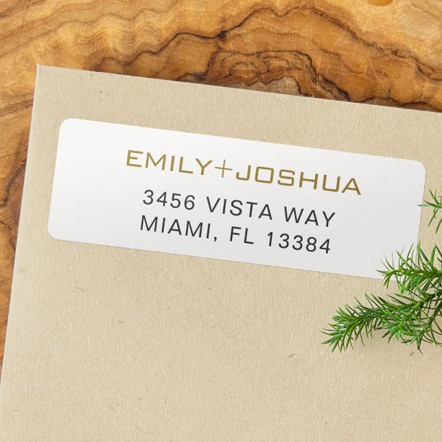 Simple Chic Modern Elegant Gold Return Address (Creator Uploaded)