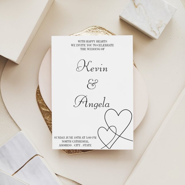 Simple Chic Modern Elegant Wedding  Invitation (Creator Uploaded)