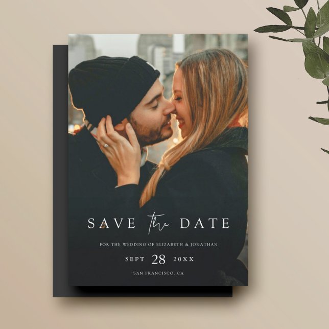 Simple Chic Modern Photo Wedding Save the Date Magnetic Invitation (Creator Uploaded)
