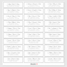 Simple Chic Modern Wedding Guest Names Address