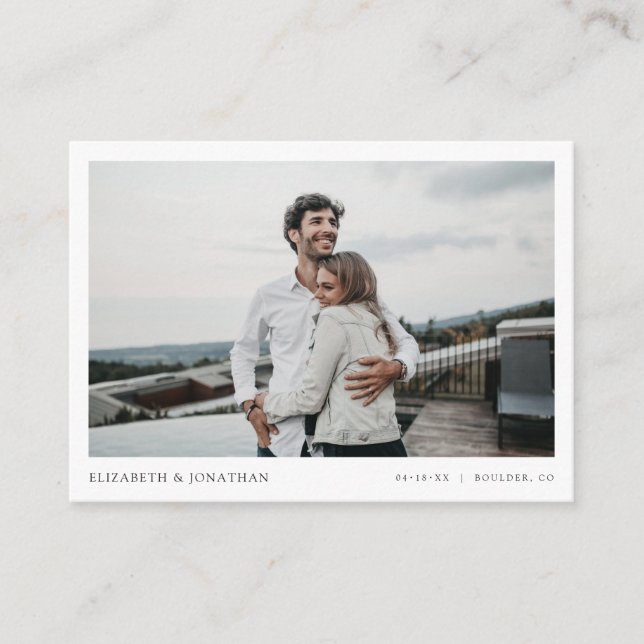 Simple Chic Modern Wedding Photo Enclosure Card (Front)