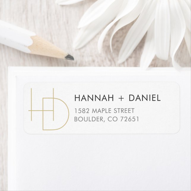 Simple Chic Monogram Wedding Return Address (Insitu)
