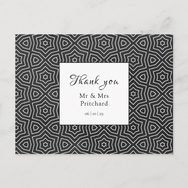 Simple Chic Moroccan Wedding Thank You Postcard (Front)