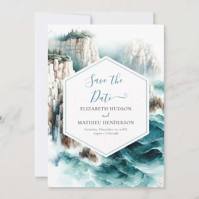 Simple Chic Nautical Wedding Save The Date (Front)