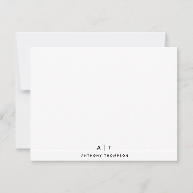 Simple Chic Personalised Monogram  Card (Front)