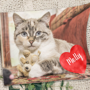 Simple Chic Pet Photo Personalised Dog Cat Lover Fleece Blanket