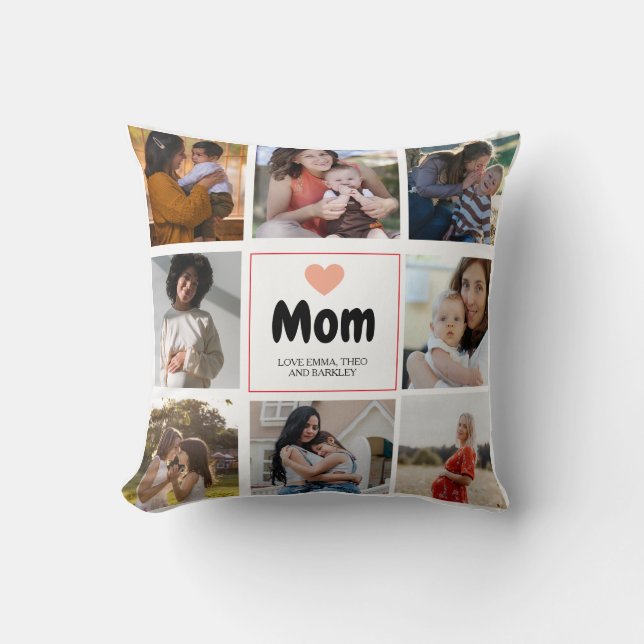 Simple & Chic Photo Collage Mug with Heart Cushion (Front)