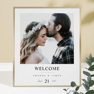 Simple Chic Photo Custom Wedding Welcome Poster