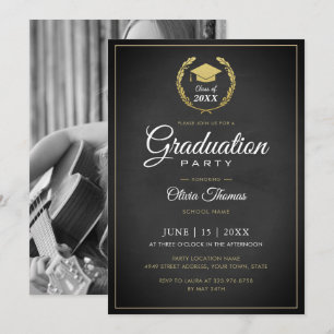 Simple Chic Photo Graduation Party Invite Card