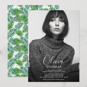 Simple Chic Photo Graduation Party Invite Card