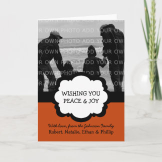 Simple Chic Photo Holiday Card, Orange