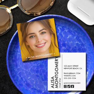 Simple Chic Photo Square Business Card
