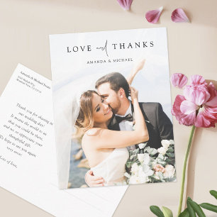 Simple Chic Photo Wedding Thank You Postcard