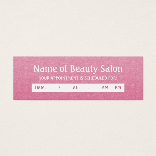 Simple Chic Pink Salon Appointment Reminder (Front)